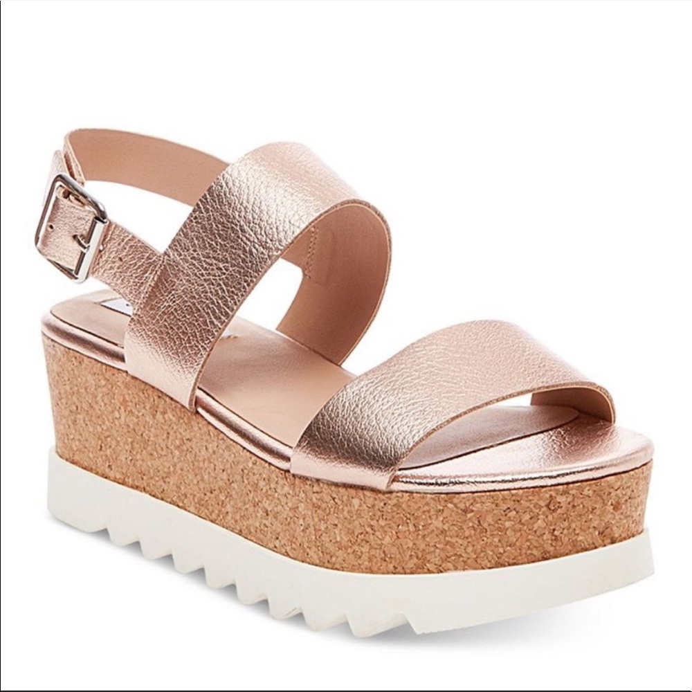 Rose Gold Steve Madden platform sandals